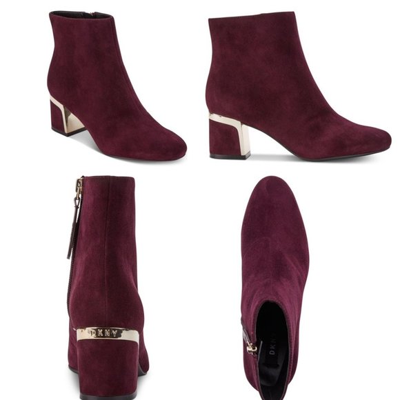SALE! ✅ DKNY Corrie Ankle Boots in Burgundy Suede 9M ✨ BNIB - Picture 4 of 17